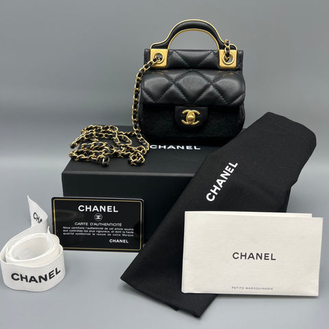 Chanel flap bag with top handle 2019 deals