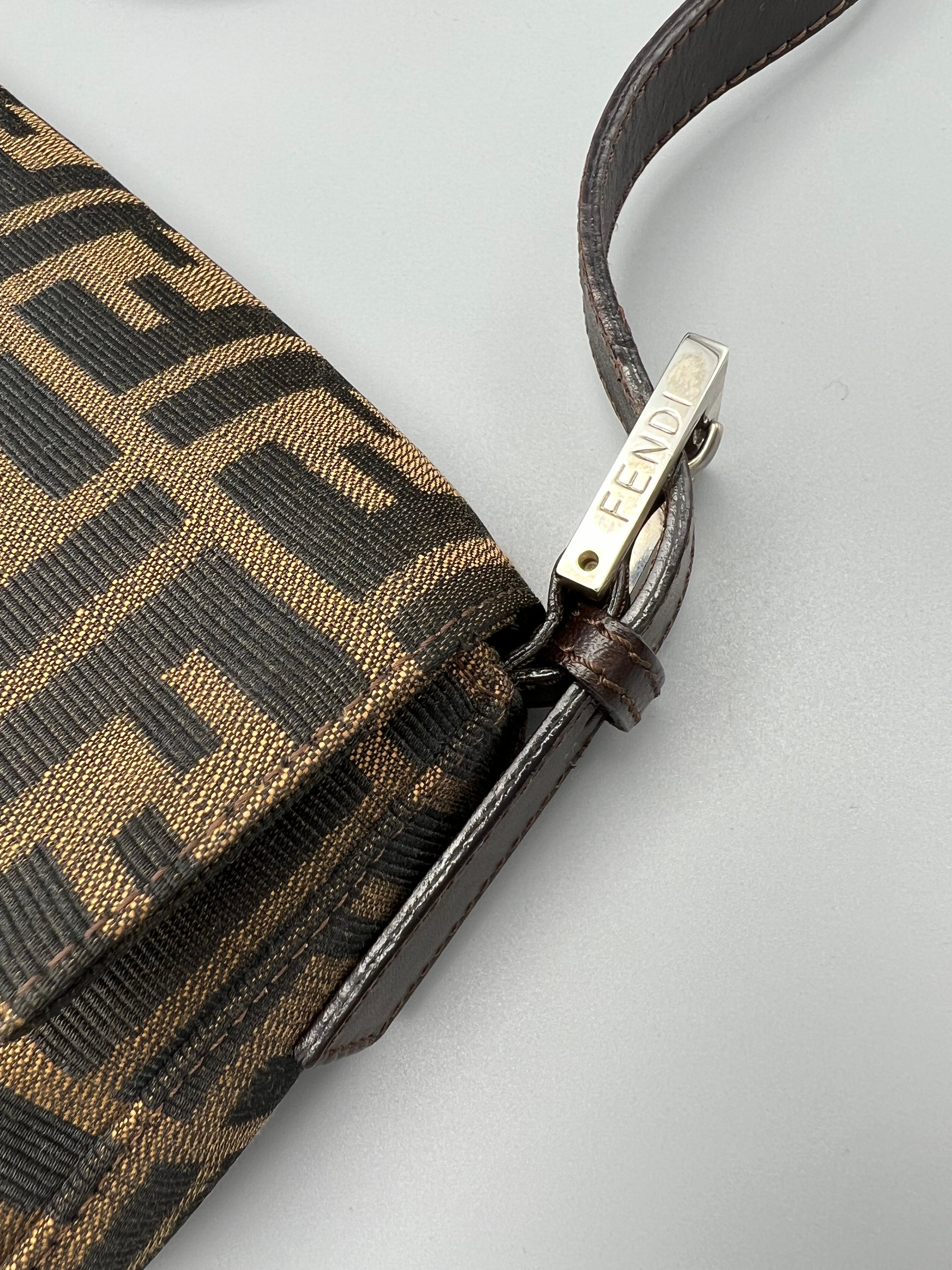 FENDI Authentic Vintage Zucca Pochette Shoulder Bag 