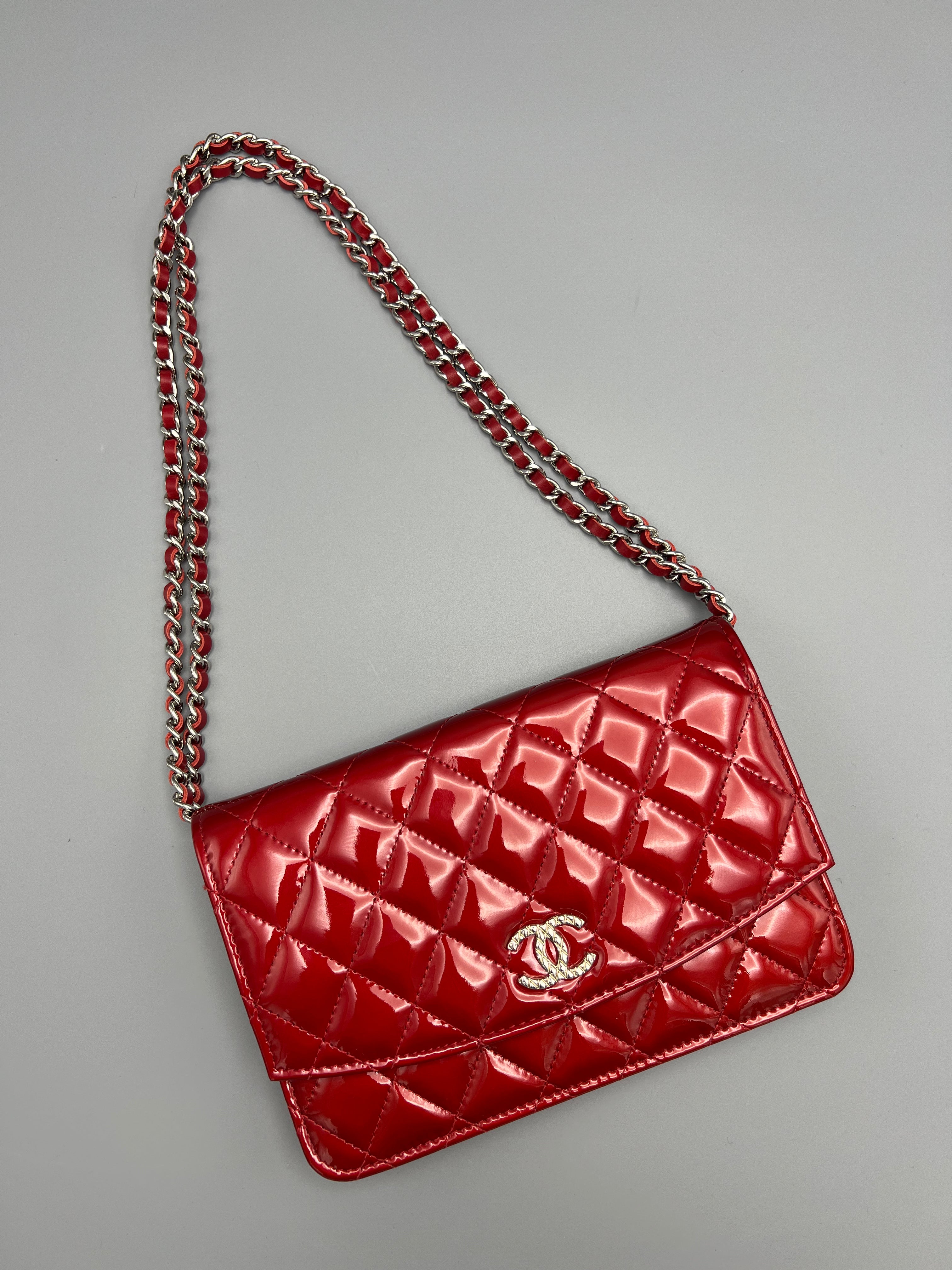Chanel Red Caviar Leather WOC Wallet on Chain Silver Hardware Handbag at  1stDibs  red and silver purse, chanel wallet on chain caviar silver  hardware, chanel woc caviar silver hardware