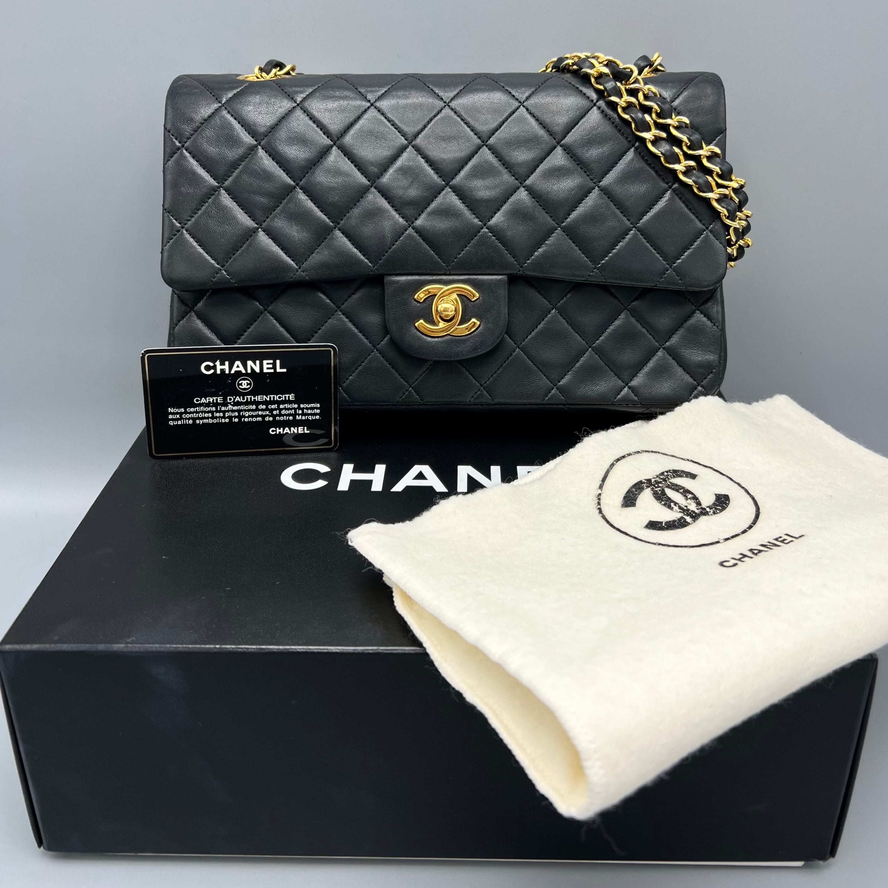 Preloved Chanel Black Medium Double Flap Bag